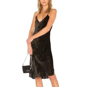 Nili Lotan Short Metallic Gold Cami Slip Dress S
